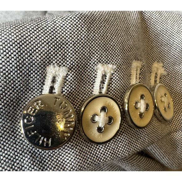 Tommy Hilfiger Two-Button Oxford Chambray Blazer blue preppy chic size 6 - Picture 10 of 16